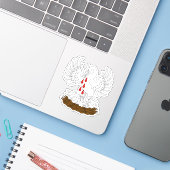 SCA Orde van de Pelican Custom-Cut Vinyl Sticker (Laptop met iPhone)