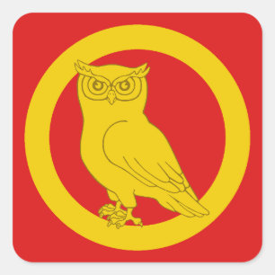 SCA Owl's Nest Populace Badge Vierkante Sticker