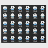 Scaaaary Booook Funny Ghost Book Pun Dark BG Cadeaupapier (Vlak)