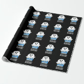 Scaaaary Booook Funny Ghost Book Pun Dark BG Cadeaupapier (Uitgerold)
