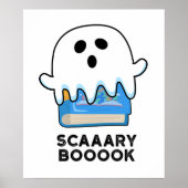 Scaaaary Booook Funny Ghost Book Pun Poster (Voorkant)