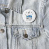 Scaaaary Booook Funny Ghost Book Pun Ronde Button 5,7 Cm (In situ)