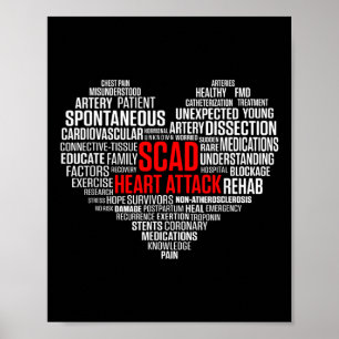 Scad Heart Attack Survivor Patiënt Warrior Awarene Poster
