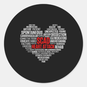 Scad Heart Attack Survivor Patiënt Warrior Awarene Ronde Sticker