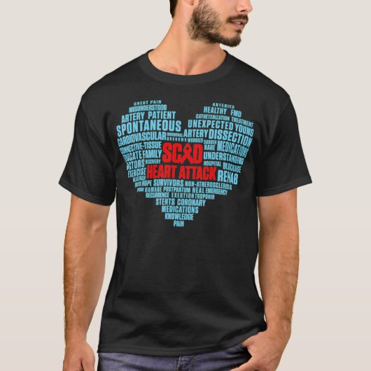 SCAD Heart Attack Survivor Pride Warrior Awareness T-shirt (Voorkant)