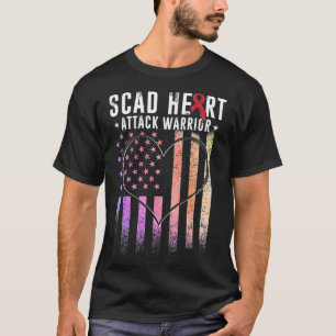 SCAD Heart Attack Survivor USA Flag Warrior T-shirt