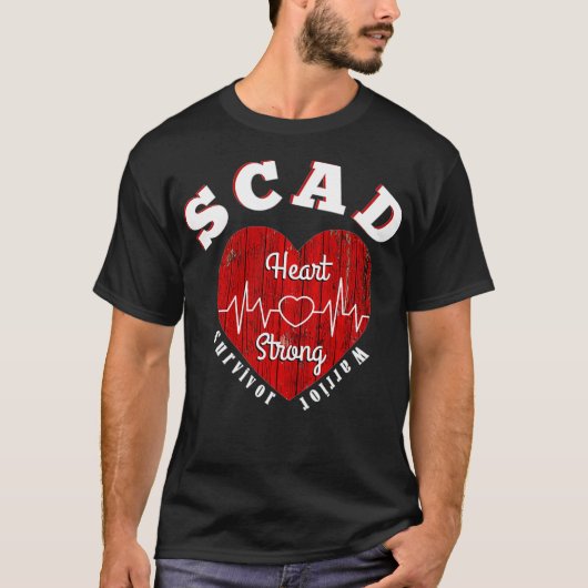 SCAD Heart Vrouw Heart Attack Survivor Warrior T-shirt (Voorkant)