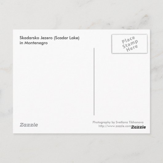 Scadar Lake in Montenegro Briefkaart (Achterkant)