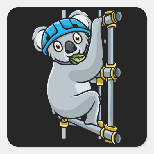 Scaffolder Koala Scaffolding Vierkante Sticker (Voorkant)