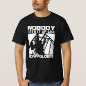 Scaffolders krijgen het omhoog drijvende bouwwerk t-shirt (Voorkant)