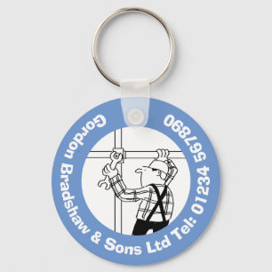 Scaffolders & Scaffolling Business Cartoon Sleutelhanger