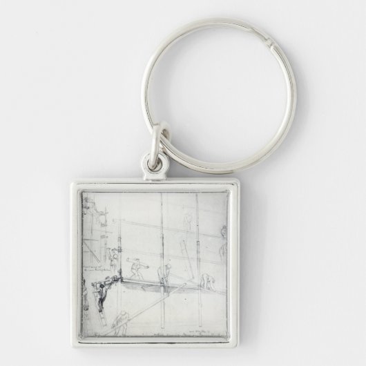 Scaffolding buiten Craig's House Sleutelhanger (Voorkant)