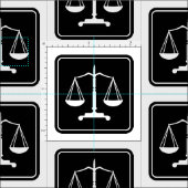 Scales blanches noires de la justice | Tissu de ca (Carreau)