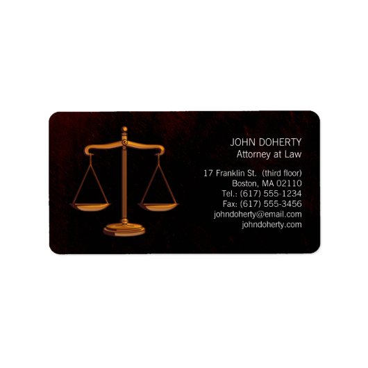 Scales de justice - Étiquette (Devant)