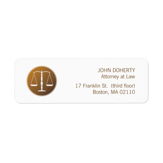 Scales de justice Étiquette de droit (Devant)