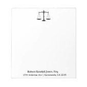 Scales of Justice Black Lawyer Attorney Notitieblo Notitieblok (Voorkant)