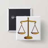 Scales of Justice - law button (Voorkant /achterkant)