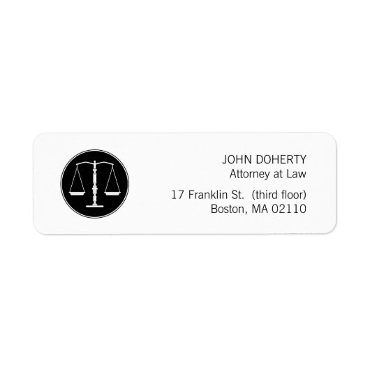 Scales of Justice Law Etiket (Voorkant)