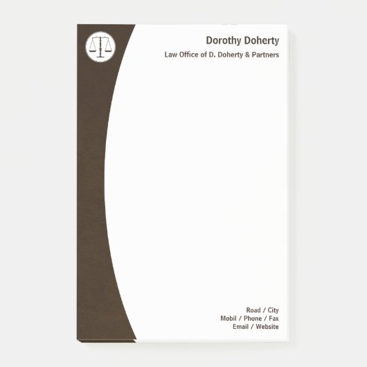 Scales of Justice LAW KANTOOR Post-it® Notes (Voorkant)