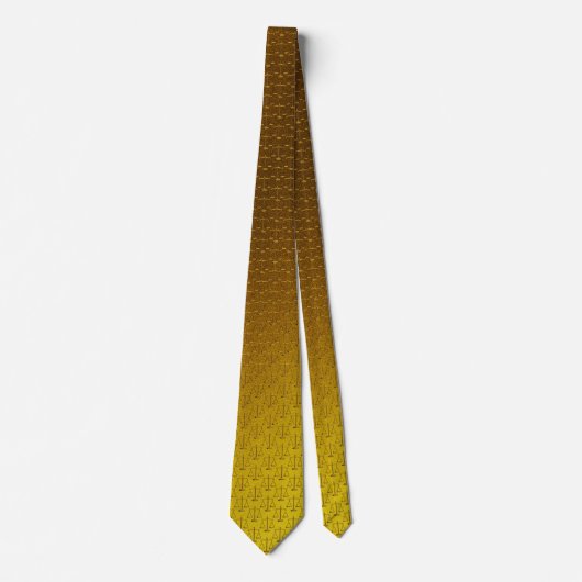 Scales of Justice Pattern | Golden Lawyer Gifts Stropdas (Voorkant)
