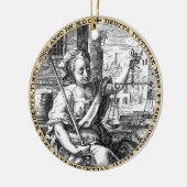 Scales of Justice Sepia Keramisch Ornament (Links)