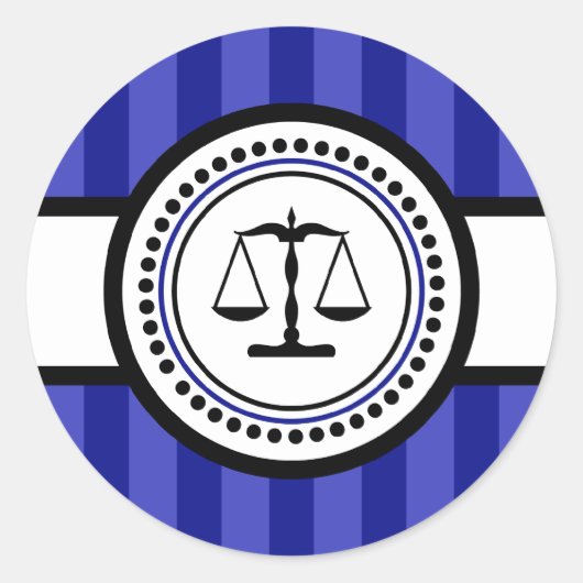 Scales Of Justice Stripes Étiquette (Bleu Marine) (Devant)