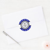 Scales Of Justice Stripes Étiquette (Bleu Marine) (Enveloppe)