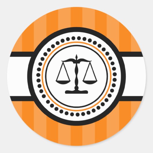 Scales Of Justice Stripes Étiquette (Orange) (Devant)
