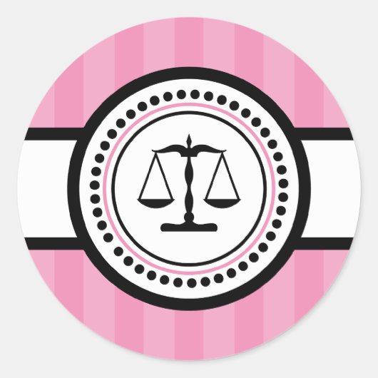 Scales Of Justice Stripes Étiquette (Rose) (Devant)