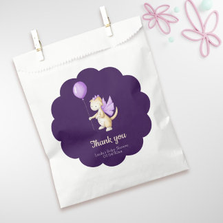 Scallop Donkere Paarse Draak Thema Baby Shower Bedankzakje