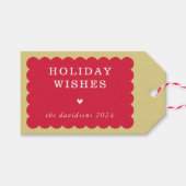 SCALLOP EDGE modern minimaal schattig feestelijk r Cadeaulabel (Voorkant (Horizontaal))