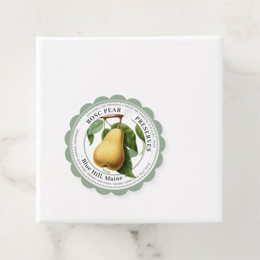 Scallop Elegant Pear PReserves Gift Label Bleek Gr (In situ)