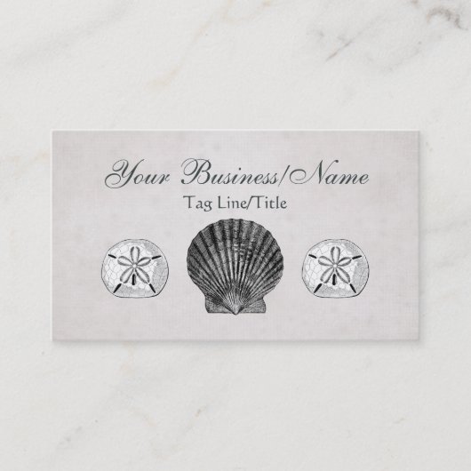  Scallop en Sand Dollar Visitekaartje (Voorkant)