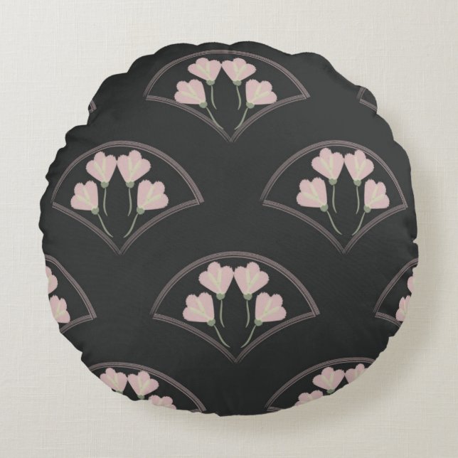 "Scallop Garden" Rond Kussen (Voorkant)