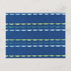 Scallop Japans houtsnede Textiel Briefkaart