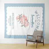 Scallop rand Bloem Roze Bachelorette Wandkleed (In Situ (horizontaal))