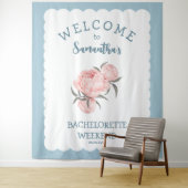 Scallop rand Bloem Roze Bachelorette Wandkleed (In situ)