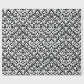 Scallop Scale Pattern Black en White Classy Cadeaupapier (Vlak)
