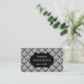 Scallop Scale Pattern Black en White Classy Visitekaartje (Staand voorkant)