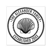 Scallop Schelp #3 Zeekust Familie Naam Datum Estd  Zelfinktende Stempel (Design)