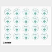 Scallop Seashell Beach Dank u | Aqua Ronde Sticker (Vel)