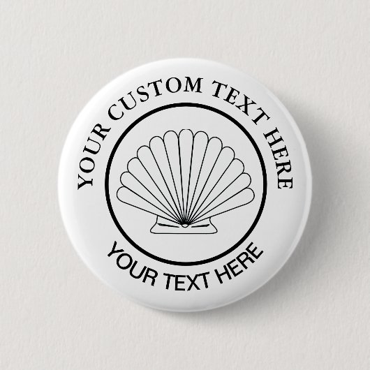 Scallop Seashell Custom Logo Ronde Button 5,7 Cm (Voorkant)