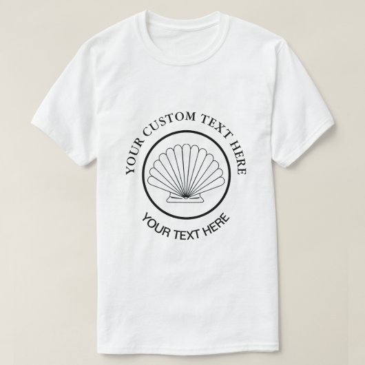 Scallop Seashell Custom Logo T-shirt (Design voorkant)