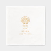 Scallop Seashell Tropical Beach Wedding Folie Servetten (Voorkant)