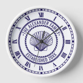 Scallop Shell #3 Familienaam Datum Estd Touw Lijst (Voorkant)