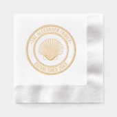 Scallop Shell #3 Familienaam Datum Estd Touw Lijst Folie Servetten (Voorkant)