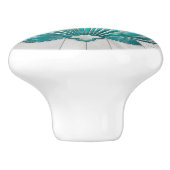 Scallop Shell - Aquamarijn en Parel Keramische Knop (Zijkant)