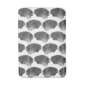Scallop Shell Block Print, Black and White Badmat (Voorkant Verticaal)