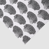 Scallop Shell Block Print, Black and White Tissuepapier (Detail)