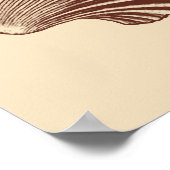 Scallop Shell Block Print, Brown and Beige Poster (Hoek)